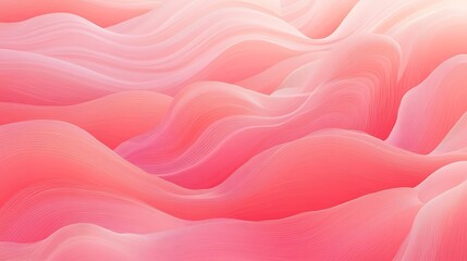 Fototapeta premium Red background, red ribbon waves, minimalist abstract vector background with curved lines and organic shapes