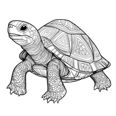 Fototapeta premium smiling turtle coloring book page