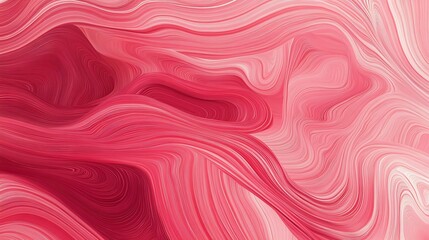 Red background, red ribbon waves, minimalist abstract vector background with curved lines and organic shapes