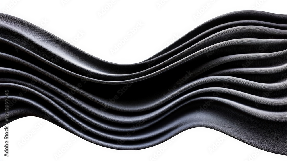 Poster Sleek Minimalist Backdrop With Mesmerizing Black Wave Patterns