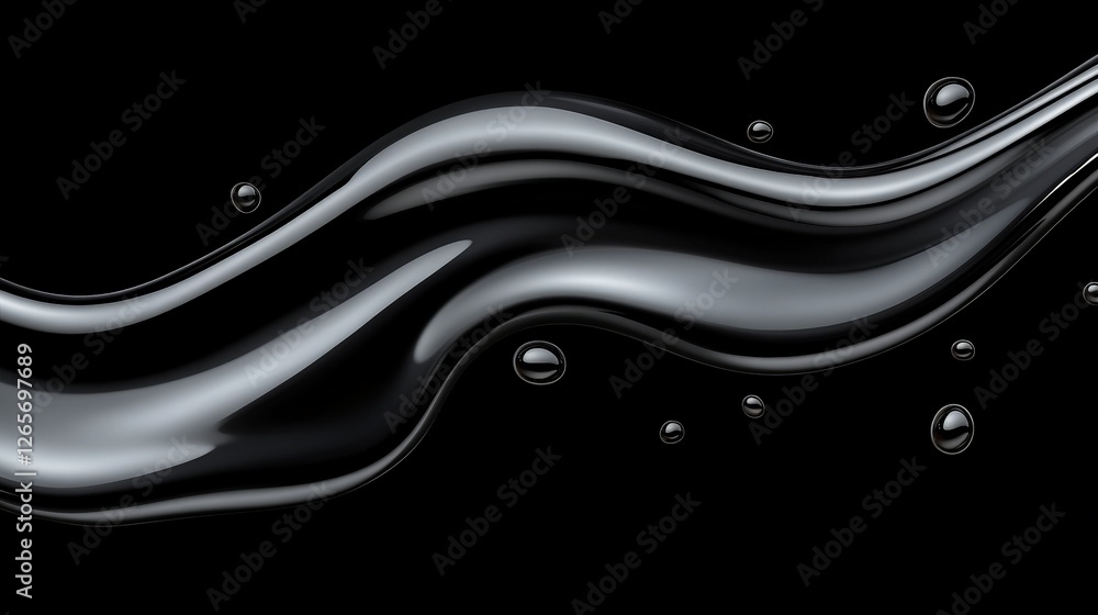 Poster sleek minimalist black backdrop with mesmerizing fluid patterns