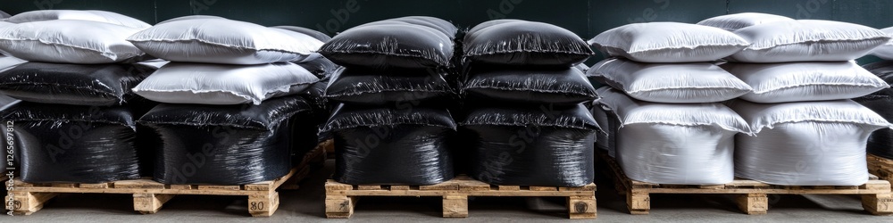 Poster pallet stack with pillows on top