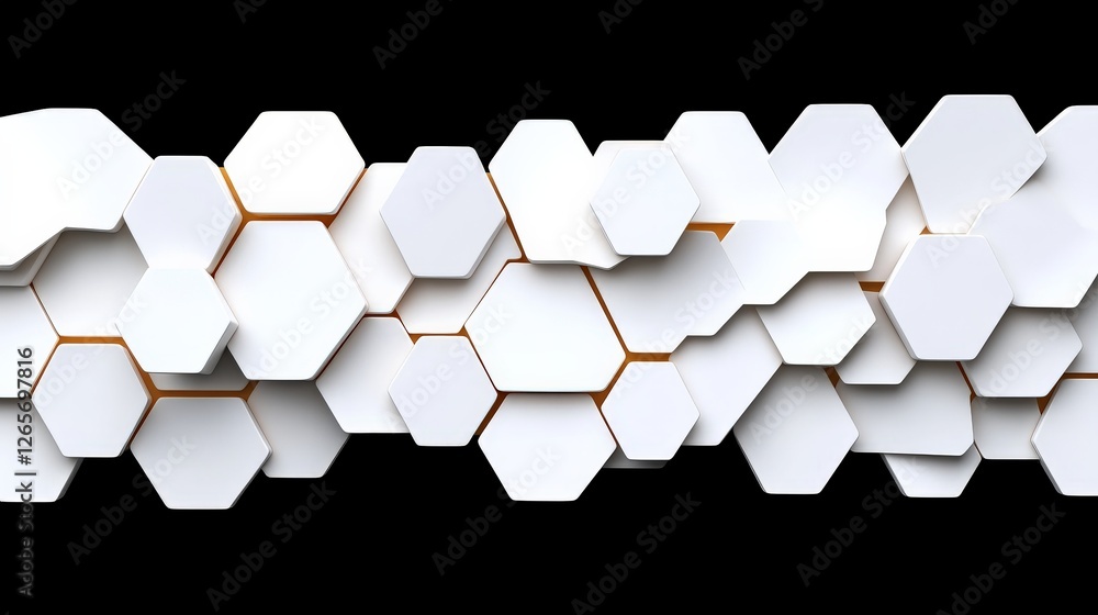 Aufkleber sleek minimalist white wall design with mesmerizing hexagonal patterns