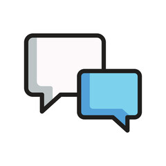 Chat, message, chatting, bubble chat doodle cartoon, minimalist vector illustration, simple concept, Isolated filled icon