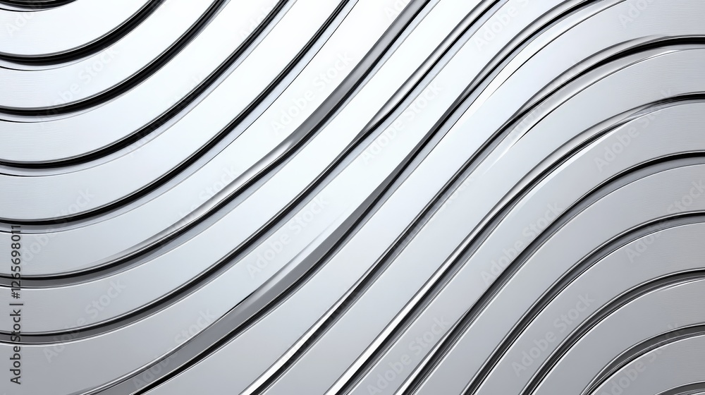 Poster sleek and polished metal surface with undulating wave patterns