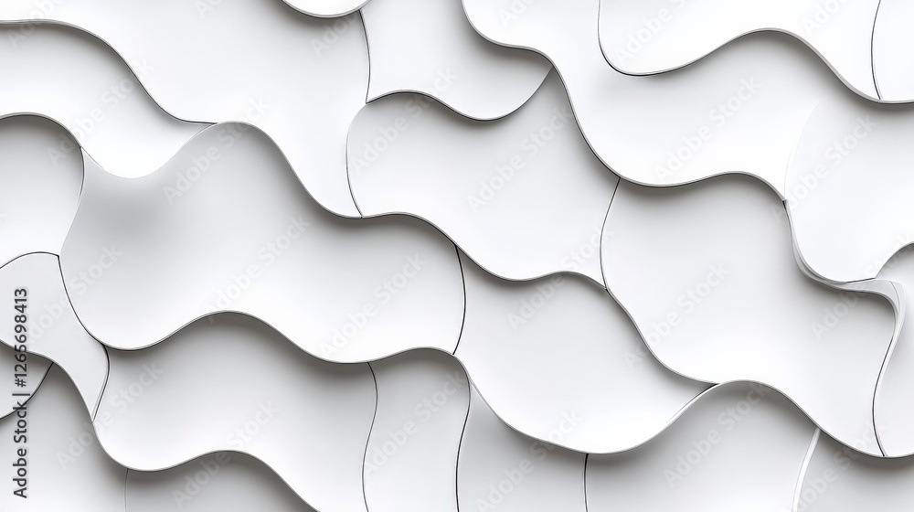 Poster soft ethereal backdrop with smooth white and light gray waves