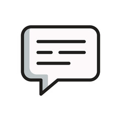Speech bubble, message doodle cartoon, minimalist vector illustration, simple concept, Isolated filled icon