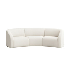 Fototapeta premium Curved white sofa on a white isolated background.