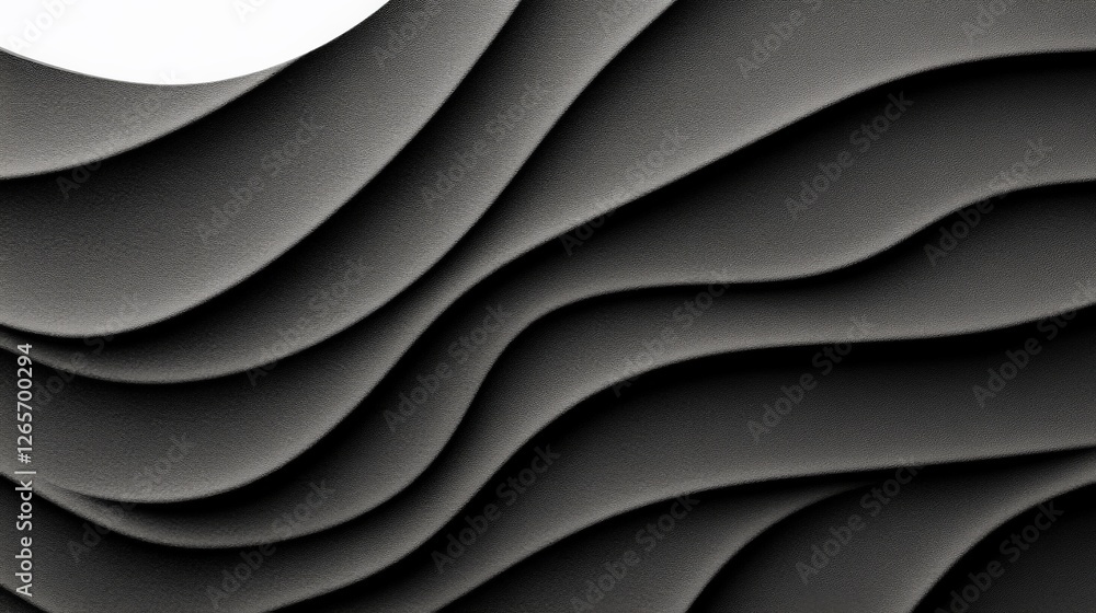 Poster black canvas with pulsating abstract shapes and waves of texture