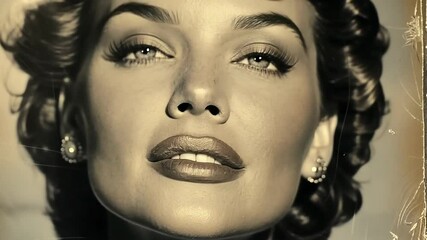Cinematic enchantment: retro elegance, vintage grace, mid-century charm, timeless allure, Hollywood beauty, golden age, classic glamour, refined aesthetics, graceful presence, bygone nostalgia.