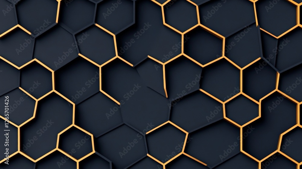 Poster striking abstract background with sleek hexagonal design in black
