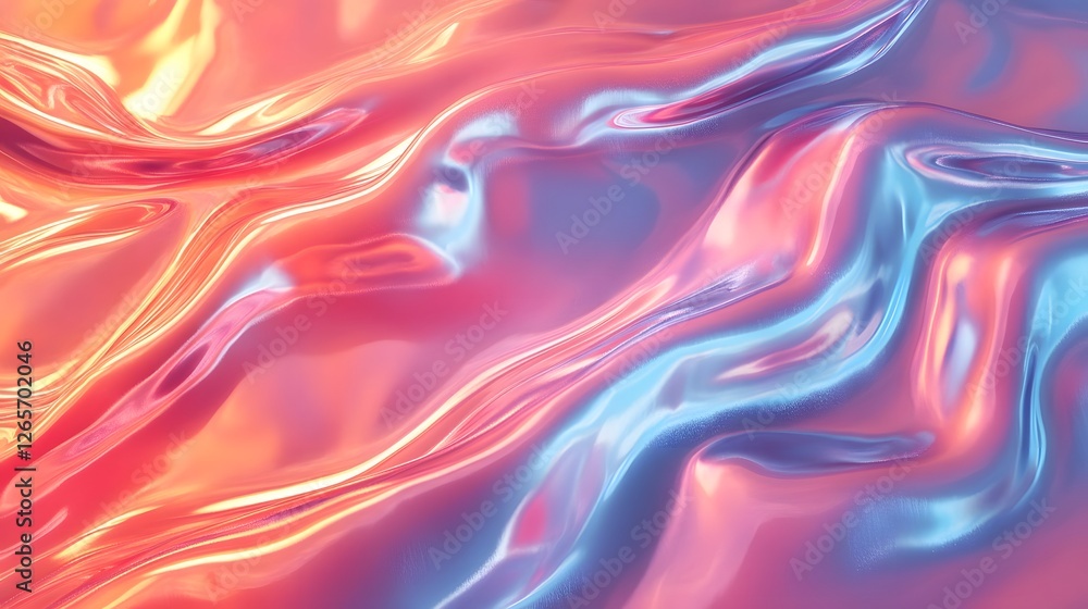 Poster Captivating abstract fluid art with a mesmerizing swirl of vibrant color gradients creating a dynamic and visually enchanting movement across the frame  This digital evokes a sense of energy