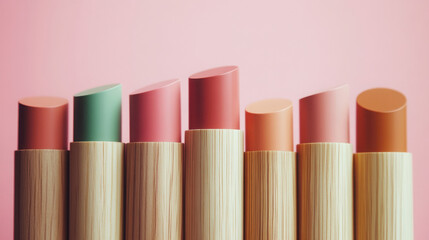 Sustainable lipstick collection with natural packaging