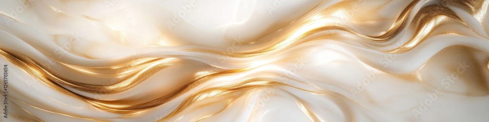Poster a detailed shot of a shiny gold and white surface, suitable for use in designs requiring metallic or