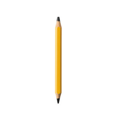 Yellow pencil on a white isolated background.