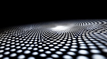 Swirling Vortex of Digital Particles in Shades of Black and White