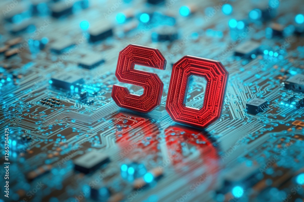 Poster electronic component with numeric code displayed prominently