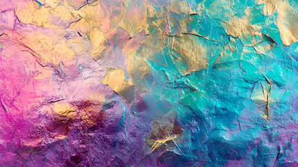 Colorful abstract textured background with gold accents