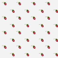 Vibrant watercolor strawberries pattern for textile and wrapping design