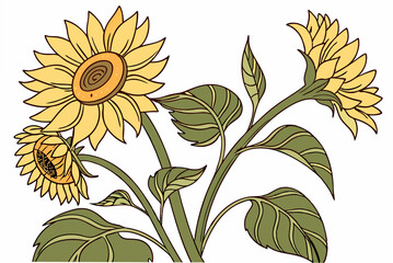 set of sunflowers