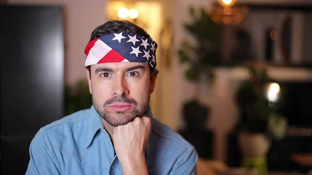 Handsome American man with a cheerful vibe 