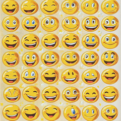 Collection of various emoji faces