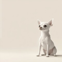 Proud 3D Chihuahua Dog Sitting with a Regal Expression