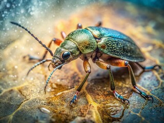 Double Exposure: Bug on Stone - Nature Macro Photography