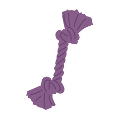 Chew toy, knotted rope for biting and playing. Pet accessory for jaw and teeth. Fun and entertaining tug for puppies.
