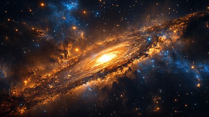 A galactic beacon glowing with immense power, signaling across light-years, cosmic and advanced 