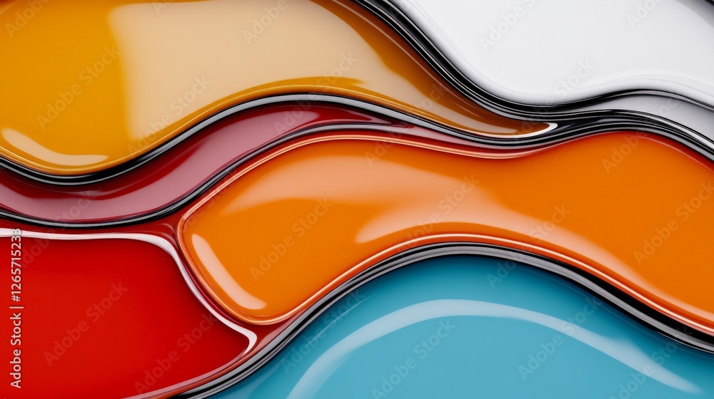 Poster abstract vibrant design in 4k resolution with colorful waves