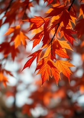 Early autumn leaves bokeh red bokeh abstract background glow design light texture effect sparkle