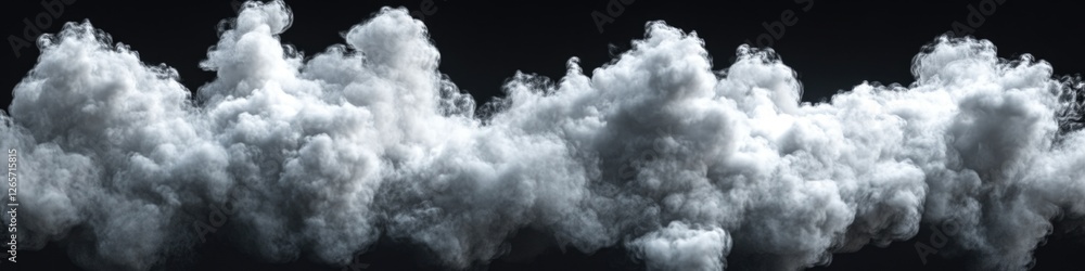 Poster a close-up view of various cloud shapes and sizes
