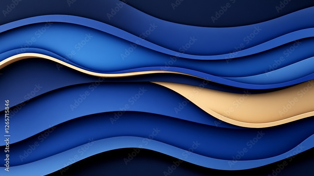 Poster vibrant abstract canvas with deep blue hues and fluid patterns