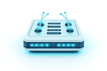 3D icon showing a load balancer, representing network tools on a white background.