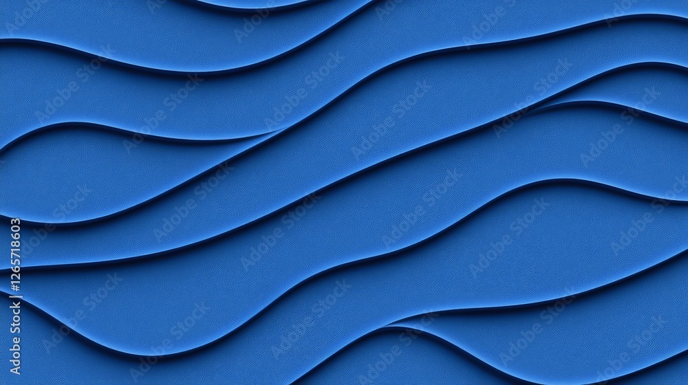 Poster vibrant blue background with captivating wavy patterns design