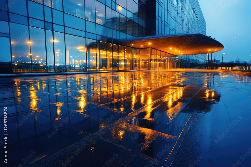 Aufkleber A tall building with multiple floors and numerous windows, suitable for use in architecture, cityscape or urban landscape images