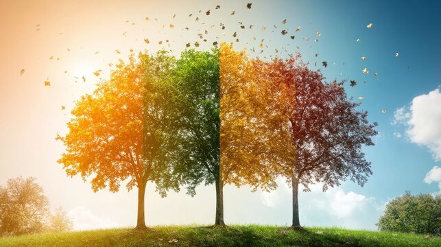 Reduce CO2 emissions to limit climate change and global warming. Tree canopy against oxygen O2 and carbon dioxide CO2 molecules.net zero.Carbon dioxide absorption and oxygen release concept