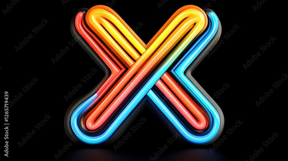 Poster pulsating neon hues on canvas creating a vibrant abstract artwork