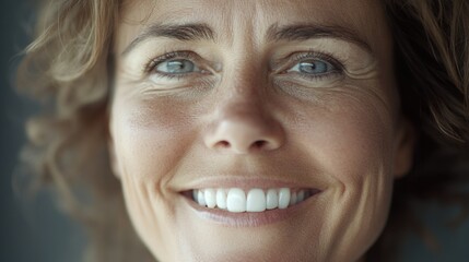 Close-up of a woman with a toothbrush in her mouth, oral hygiene concept