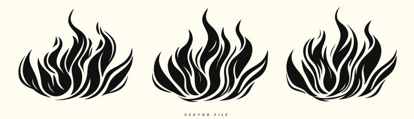 Editable Fire Flame Vector Illustration 