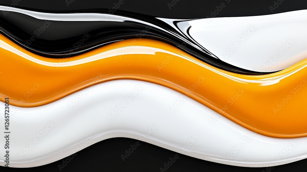 Poster captivating 3d waves of color on a futuristic canvas background