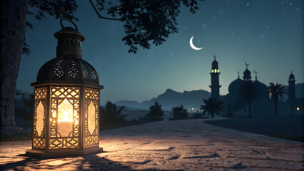 Focusing on the Interplay Between the Glowing Lanterns and the Deep Background.