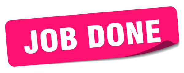 job done sticker. job done label