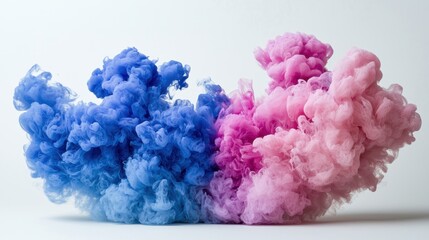 Obraz premium A large cloud of colorful smoke, with blue and pink hues