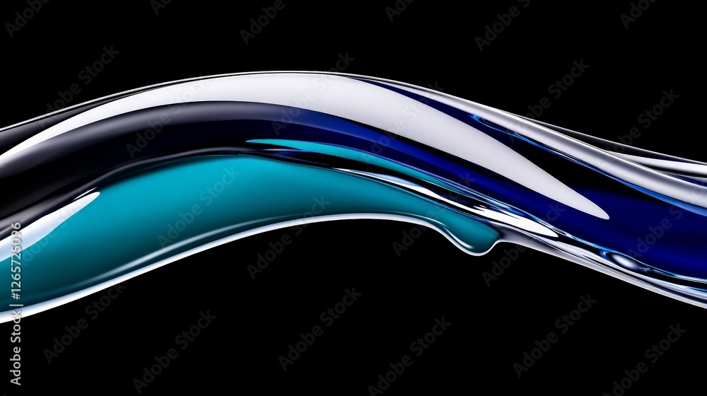 Poster vibrant splash of color in horizontal abstract liquid design