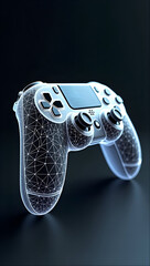 Video game joystick console controller for Online Computer Gaming Entertainment Fun Internet Leisure 3D wireframe model