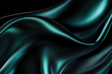 Obraz premium A close-up of folded paper with black and green background, perfect for design and layout uses