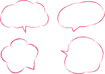 Fototapeta premium pink red colorful pattern decorative dialogue clouds