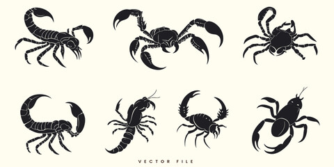 A vector collection of wild animal silhouettes